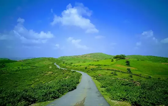 Lush green landscapes of Udaipur outskirts in monsoon